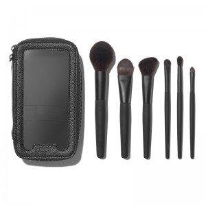 OEM High quality Professional Matt black Face makeup brush set with brush bag