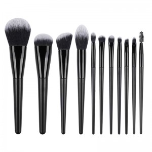 OEM ODM High Quality 11PCS Black Makeup Brush Sets Vegan Cosmetic Tools with Beauty Bag