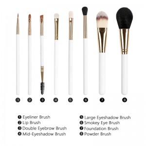8PCS Makeup Brush Set Premium Synthetic hair for Cosmetic Powder Concealers Eye Shadows Durable