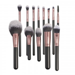 SOOPRISA Make up Brushes 12Pcs Pro Premium Synthetic Fan Powder Eyeshadow Brush Set with Makeup Holder