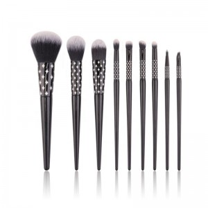 Customize Creative Handle Design Makeup Tools Premium Synthetic 5PCS 9PCS Makeup Brushes Kit Black