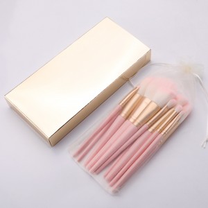 New 12PCS Pink Make up High-End Hair Cosmetics Makeup Brush Set