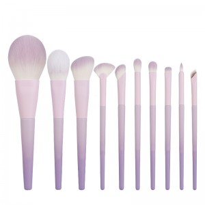 New Top Quality Makeup Brush Sets 10Pcs Purple Gradient Foundation Blush Eyeshadow Brush Tools