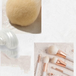 Customized 10 piece Vegan hair luxury white makeup brush set