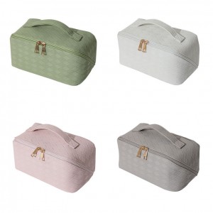 Large Capacity Travel Cosmetic Bag PU Leather Waterproof Cosmetic Case Women Portable Makeup Storage Bag