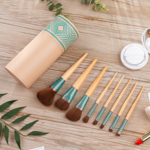 8Pcs Bohemian Style Cosmetics Brushes Eco-friendly Bamboo Makeup Brush Sets Beauty Accessories