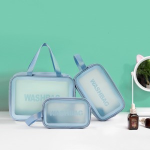 Hot Selling Clear PVC Cosmetics Bag Toiletry Bag Waterproof Clear Frosting Travel Tote Bag for Toiletries