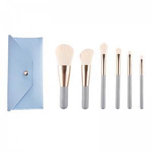 New Private Label Mini Cosmetic Brush Set High Quality Facial Eye Lip Travel Makeup Brushes with Beauty Case