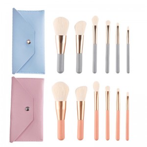 New Private Label Mini Cosmetic Brush Set High Quality Facial Eye Lip Travel Makeup Brushes with Beauty Case