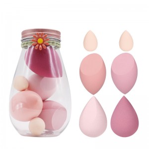 Eco Friendly Small Daisy Bottle Beauty Egg Cosmetic Puff Latex Free Blending Beauty Sponge Set