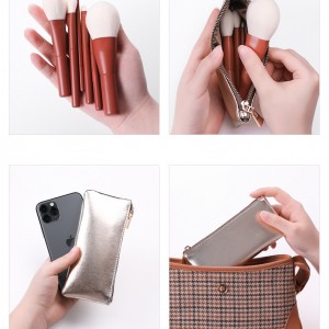 Factory Customize Beauty Tools Premium Synthetic Hair Powder Eyeshadow Mini Makeup Brush Set