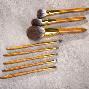 Factory Customize Premium Natural Hair Makeup Brush Set Portable 8Pcs Foundation Eyebrow Make up Brushes