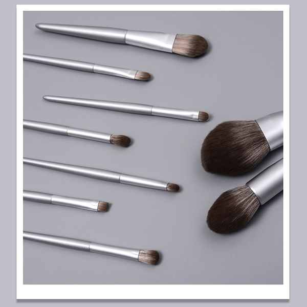 metallic makeup brush set