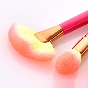 Customized 6pcs cosmetic makeup brush set with ombre color synthetic hair