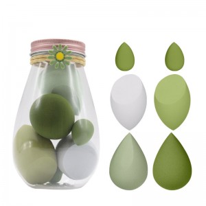 Eco Friendly Small Daisy Bottle Beauty Egg Cosmetic Puff Latex Free Blending Beauty Sponge Set