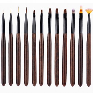 Factory Wholesale Nail Art Pen Brush Quality Vegan Hair Sandalwood Nail Dotting Liner Brush Tools Kit