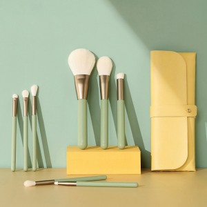 Factory Custom Portable Premium Travel Makeup Brush Kit 8PCS Soft Cruelty Free Cosmetics Tools with PU Beauty Case