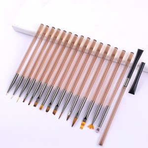 Wholesale Quality Nail Tools 15pcs Acrylic Brush Nail Art Nail Liner Detailing Pen Brush Set