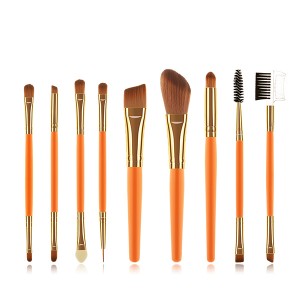 9pcs Nylon Hair Make up Brushes Set Makeup Tools with dual end brushes
