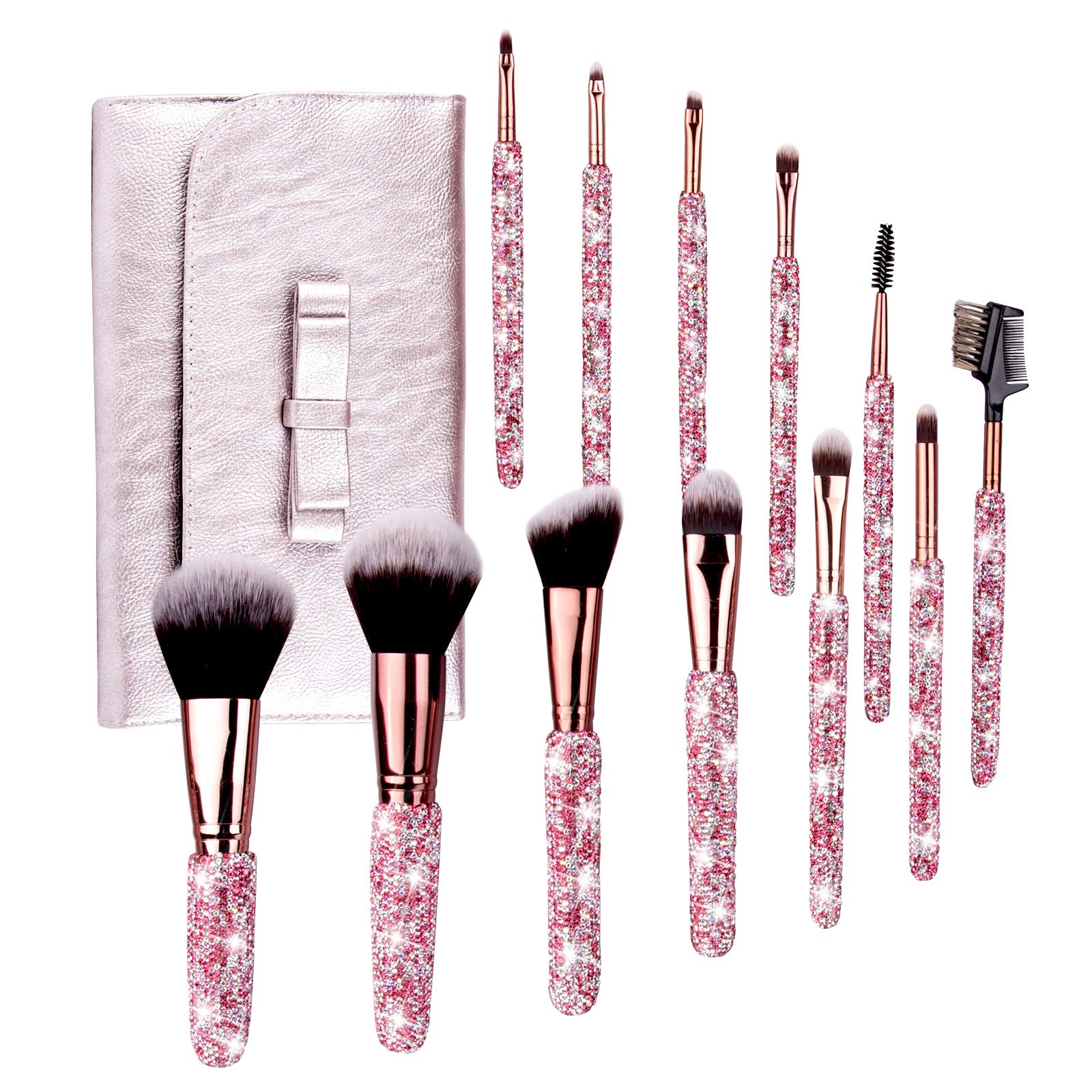 pink makeup brush set