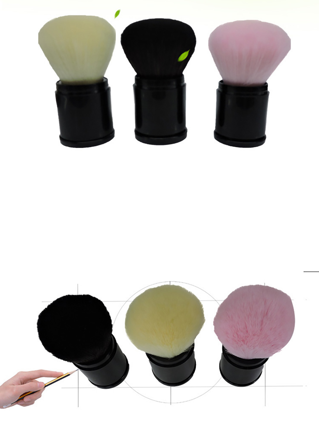 plastic handle retractable beauty brush