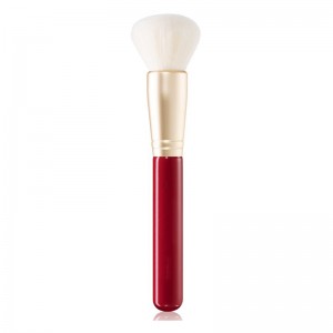 Custom logo High quality Red handle Vegan Face makeup brush set with brush bag