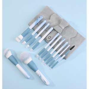 Professional Makeup Brush Manufacturer Customize Logo Vegan Hair Makeup Brush Set with Cosmetic Bag