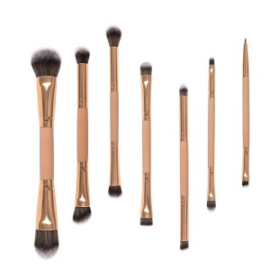 Private Label Dual Ended Makeup Brushes 7PCS Synthetic Hair Double Ended Face Eye Cosmetic Tools