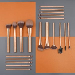 Customize Premium Beauty Tools Private Label 20Pcs Professional Rose Gold Face Eye Lip Makeup Brush Set