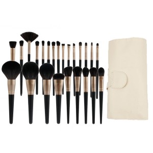 OEM Premium Black Makeup Brush Set 24Pcs Professional Synthetic Hair Makeup Artist Brushes