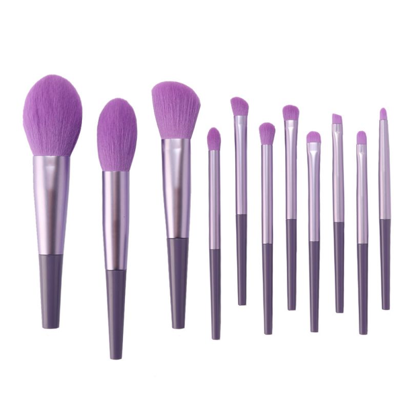 purple hair makeup brush
