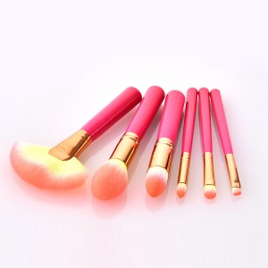 Customized 6pcs cosmetic makeup brush set with ombre color synthetic hair
