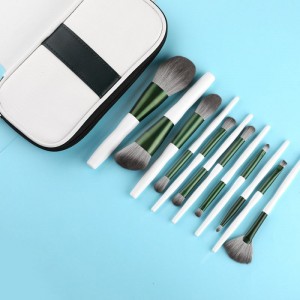 12Pcs Luxury White Vegan Travel Makeup Brush Set Factory