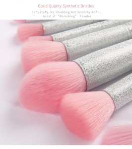 10pcs 3D acrylic handle Travel Makeup Brush Set Synthetic Hair Brush Tools