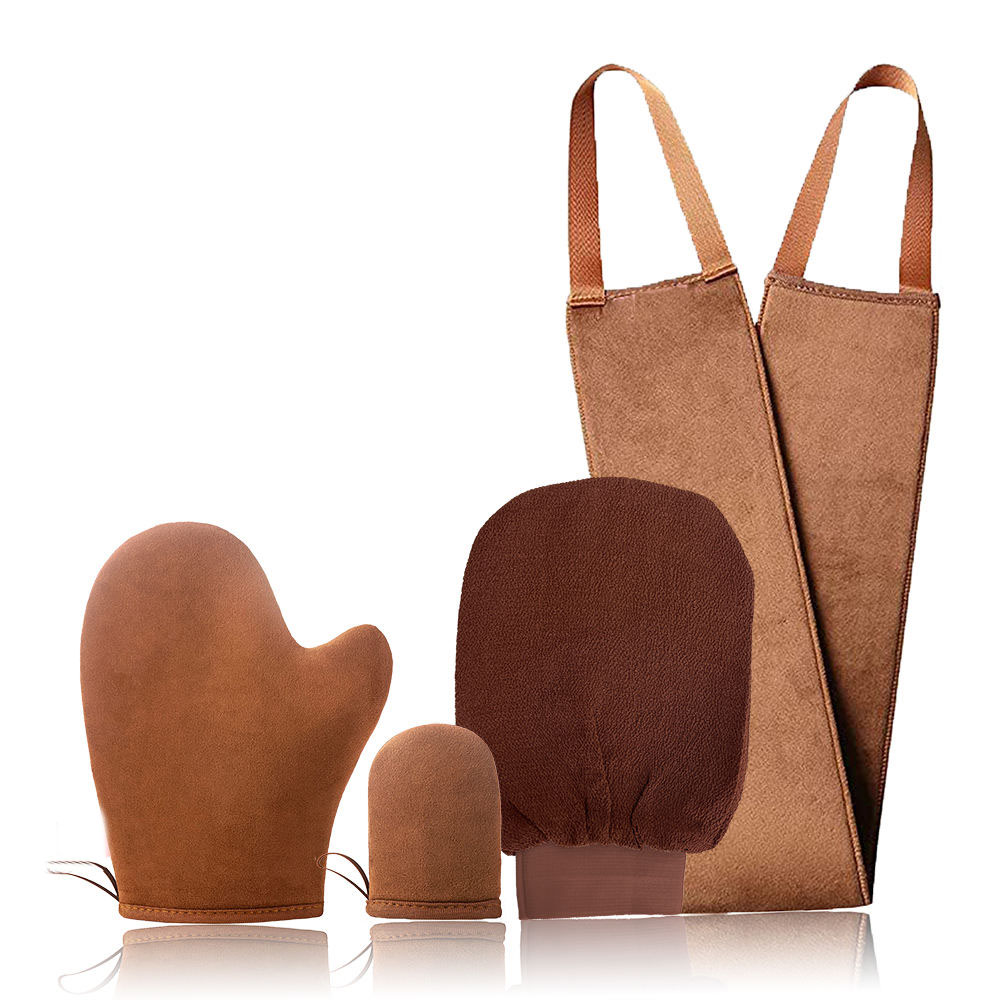 Hot Sales 4Pack Self Tanning Mitt Applicator Kit Set Exfoliating Glove with Self Tanner Mitt Lotion Applicator Featured Image