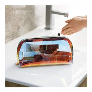 Private maquillaje Personalized laser pvc makeup bag transparent TPU Holographic cosmetic bag