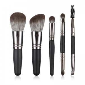 Portable Travel Makeup Collection Cruelty-free Beauty Tool 5Pcs Mini Makeup Brush Set with Case
