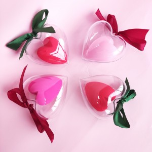 New 3D Love Heart-Shaped Rose Red Non-Latex Makeup Sponges Soft Foundation Powder Beauty Blender Sponge