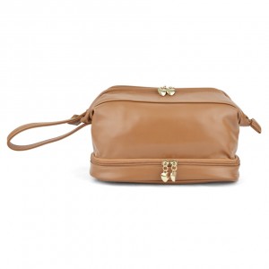 Wholesale PU Leather Women Cosmetics Bag Large Capacity and High Quality Waterproof Makeup Package