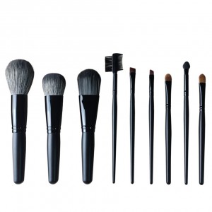 Multifunctional Beauty Tool High Quality Black Full 9 PCS Makeup Brush Set Private Lable with factory price