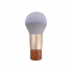 YRSOOPRISA Customise High Quality Wooden Handle Kabuki Brush Single Synthetic Hair Makeup Brushes