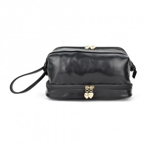 Wholesale PU Leather Women Cosmetics Bag Large Capacity and High Quality Waterproof Makeup Package