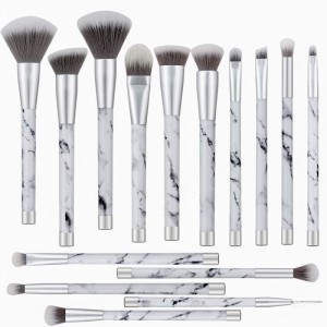 China makeup brush factory of 15pcs marble look makeup brush set